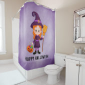 Rideaux De Douche Fête d'Halloween pour sorcière pour enfants (En situation)