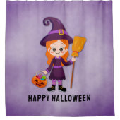 Rideaux De Douche Fête d'Halloween pour sorcière pour enfants (Devant)