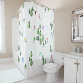 Rideaux De Douche Fête d'Illustration de ski alpin Freeride (En situation)