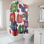 Rideaux De Douche fête du chandail de noël (En situation)