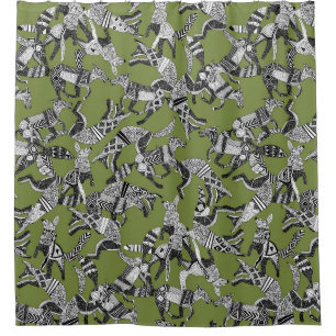 Rideaux De Douche fête du renard des bois vert