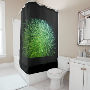 Rideaux De Douche Feu d'artifice Abstrait Neon Green Cool noir