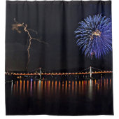 Rideaux De Douche Feu D'artifice Avec Éclair (Devant)
