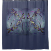 Rideaux De Douche Feu nocturne violet de libellule (Devant)