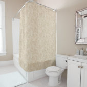 Rideaux De Douche Feuillage Classique en Beige Chaud (En situation)