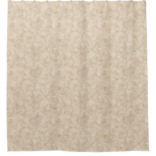 Rideaux De Douche Feuillage Classique en Beige Chaud (Devant)