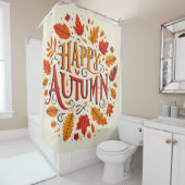 Rideaux De Douche feuille classique et automne heureux (En situation)