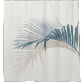 Rideaux De Douche Feuille de palme bleue avec ombre (Devant)