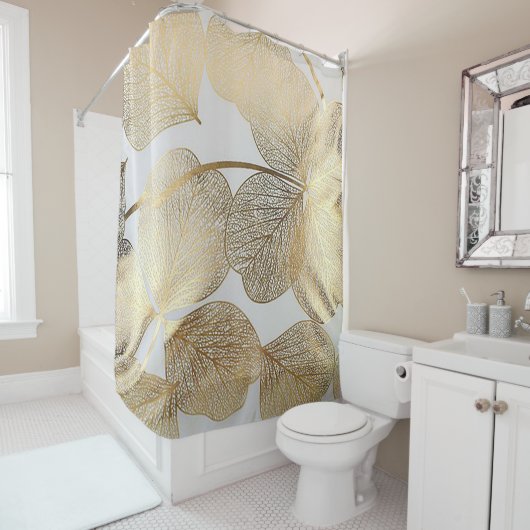 Rideaux De Douche "Feuille d'or" (En situation)