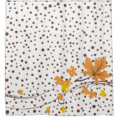 Rideaux De Douche Feuille orange et brun pois (Devant)