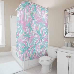 Rideaux De Douche Feuille rose tropical