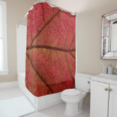 Rideaux De Douche Feuille rouge en gros plan (En situation)