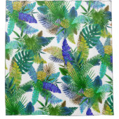 Rideaux De Douche Feuille tropical de fougères, de paume et de (Devant)