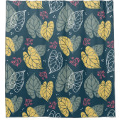 Rideaux De Douche Feuille tropical motif jaune vert et rose (Devant)