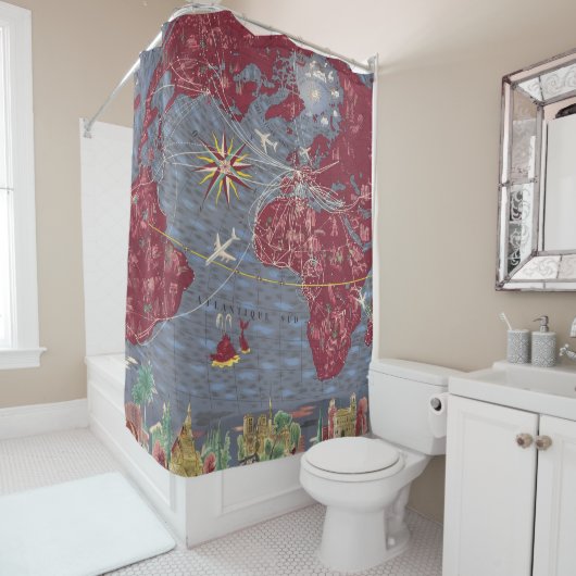 Rideaux De Douche Feuilles 1-8 : Air France (En situation)