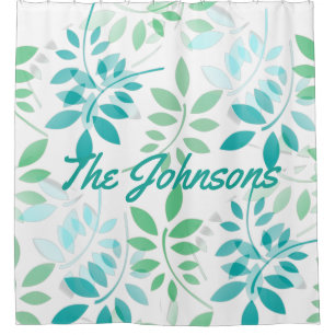 Rideaux De Douche Feuilles bleu vert