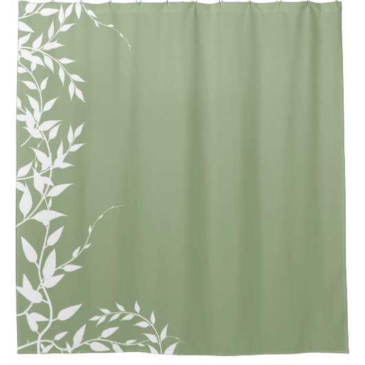 Rideaux De Douche Feuilles botaniques verts de Sage (Devant)