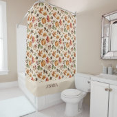 Rideaux De Douche Feuilles d'aquarelle orange d'automne (En situation)