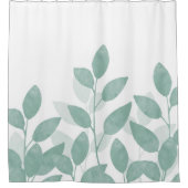 Rideaux De Douche Feuilles d'aquarelle verte Celadon (Devant)