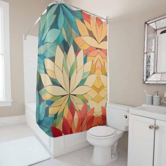 Rideaux De Douche Feuilles d'automne (En situation)