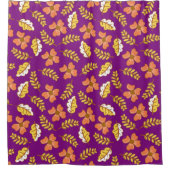 Rideaux De Douche Feuilles d'automne en chute chaude avec fleurs (Devant)