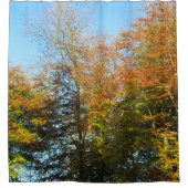 Rideaux De Douche Feuilles d'automne et Ciel bleu - Personnalisé (Devant)