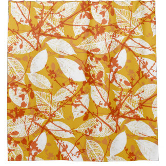 Rideaux De Douche Feuilles d'automne : Golden Vintage Repeat