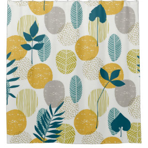 Rideaux De Douche Feuilles d'automne, motif vintage sans soudure.