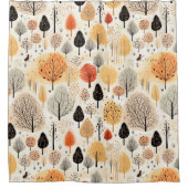 Rideaux De Douche Feuilles d'automne Whimsical arbres beige orange c (Devant)