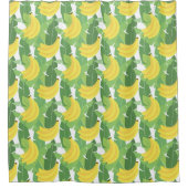 Rideaux De Douche Feuilles De Banane Et Motif De Fruits (Devant)