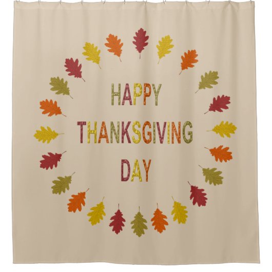 Rideaux De Douche Feuilles de chêne de Thanksgiving (Devant)