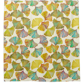 Rideaux De Douche Feuilles de Gingko : Art Abstrait floral