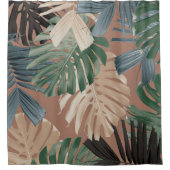 Rideaux De Douche Feuilles de jungle tropicale Monstera 2 (Devant)