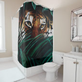Rideaux De Douche Feuilles de la jungle verte de Tiger (En situation)