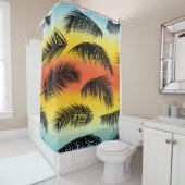 Rideaux De Douche Feuilles de palmiers : motif sans soudure. (En situation)