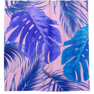 Rideaux De Douche Feuilles de palmiers tropicaux, feuilles de jungle