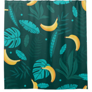 Rideaux De Douche Feuilles de palmiers tropicaux motif sans couture.