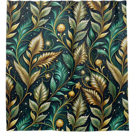 Rideaux De Douche Feuilles décoratifs élégants (Devant)