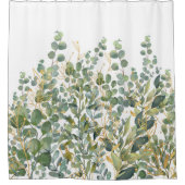 Rideaux De Douche Feuilles D'Eucalyptus Botanique Or Et Vert (Devant)