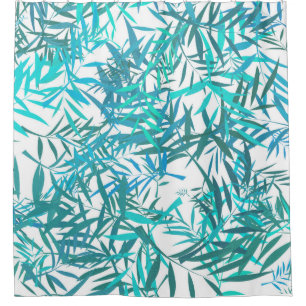 Rideaux De Douche Feuilles du Willow Blue