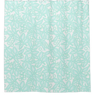 Rideaux De Douche Feuilles en dentelle vert clair fleurie sans parfu