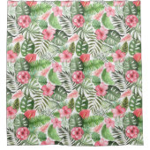Rideaux De Douche Feuilles et fleurs tropicaux (Devant)