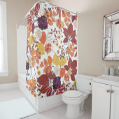 Rideaux De Douche Feuilles et Roses de l'automne (En situation)