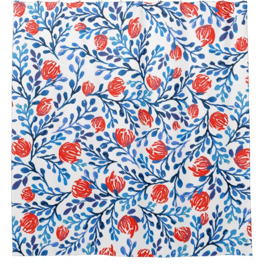 Rideaux De Douche Feuilles floraux : Motif naturel sans transparence (Devant)