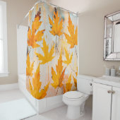 Rideaux De Douche Feuilles JAUNES (En situation)