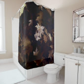 RIDEAUX DE DOUCHE FEUILLES MAPLE BROWN (En situation)