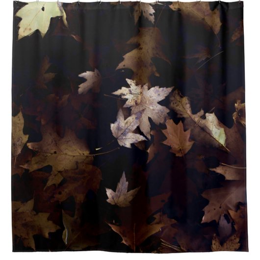 RIDEAUX DE DOUCHE FEUILLES MAPLE BROWN (Devant)