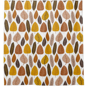 Rideaux De Douche Feuilles naturels : Motif neutre sans joint.