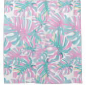 Rideaux De Douche Feuilles roses tropicaux (Devant)