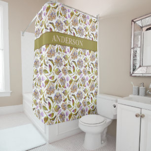 Rideaux De Douche Feuilles Rustiques Boho Personnalisés
